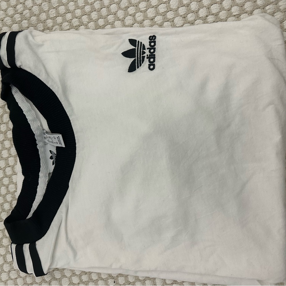 Adidas White and Black T-Shirt